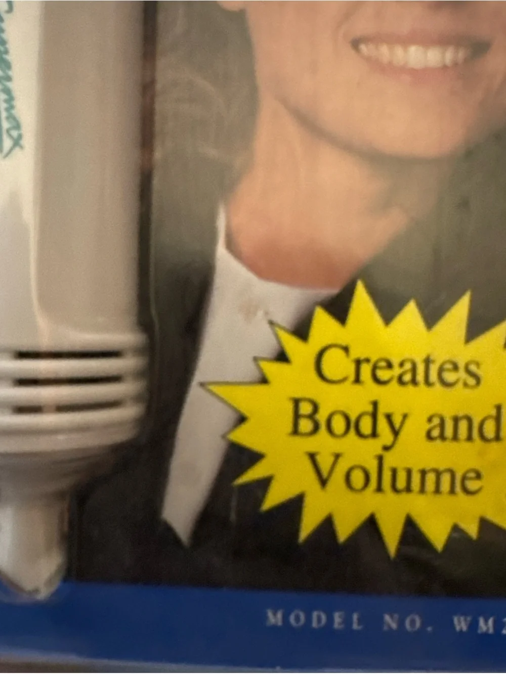 Vintage Deadstock supermax by conair Hot Air Styling Brush - Teal and White